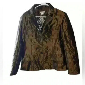 Grace chuang Ny  Rare Vgt Sz m brown gold Collar Button Boho Goblin Core